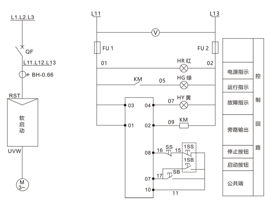 在线智能软启动电气原理图